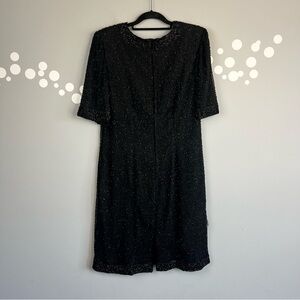 Mark & John By Gopal Vintage Beaded Silk Dress Size L Black